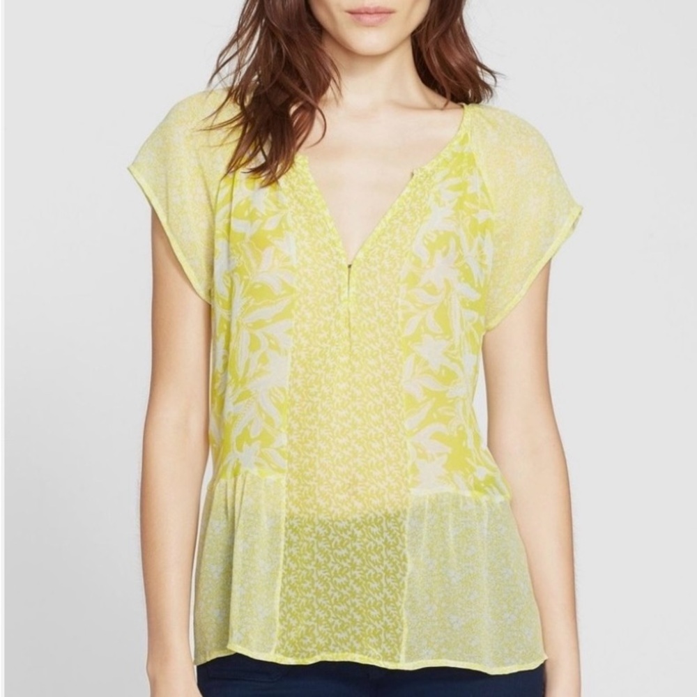 Yellow Joie 'Anerae' Silk Top Sz L